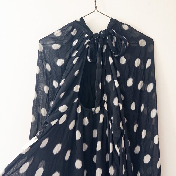 NWT Anthropologie Maeve Long-Sleeve Polka Dot Sheer Mini Dress, Size Medium - Picture 13 of 14